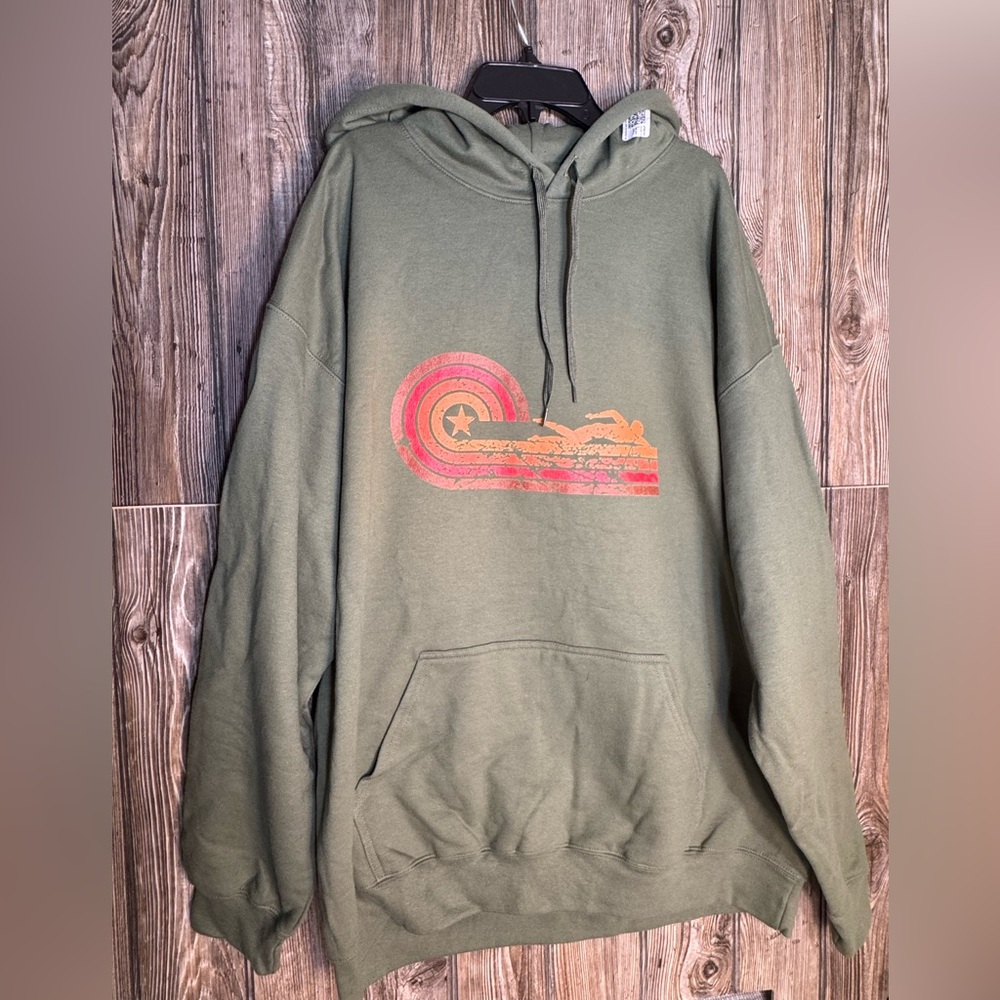 Gildan Green Sweatshirt Hoodie with Graphic Design